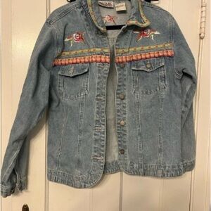 Colorful Embroidered Denim Jacket